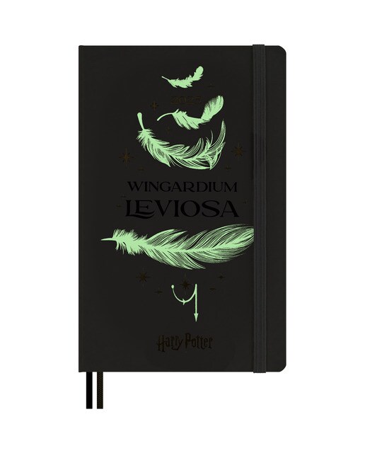 Agenda grande de 2025 semanas com capa dura edição limitada Harry Potter Wingardium Leviosa Moleskine bege em inglês Bege-2