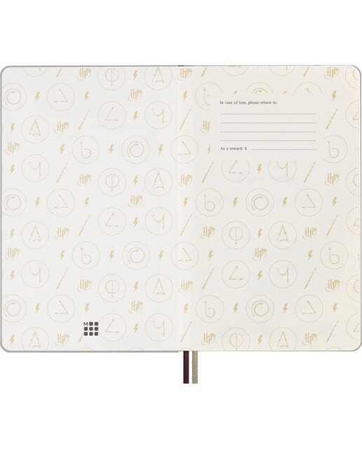 Agenda grande de 2025 semanas com capa dura edição limitada Harry Potter Wingardium Leviosa Moleskine bege em inglês Bege-3