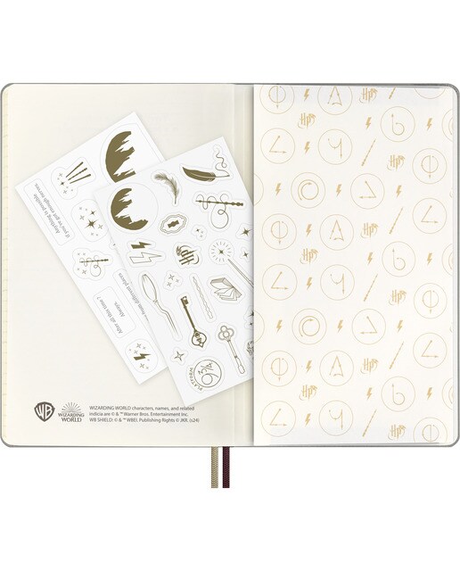 Agenda grande de 2025 semanas com capa dura edição limitada Harry Potter Wingardium Leviosa Moleskine bege em inglês Bege-6