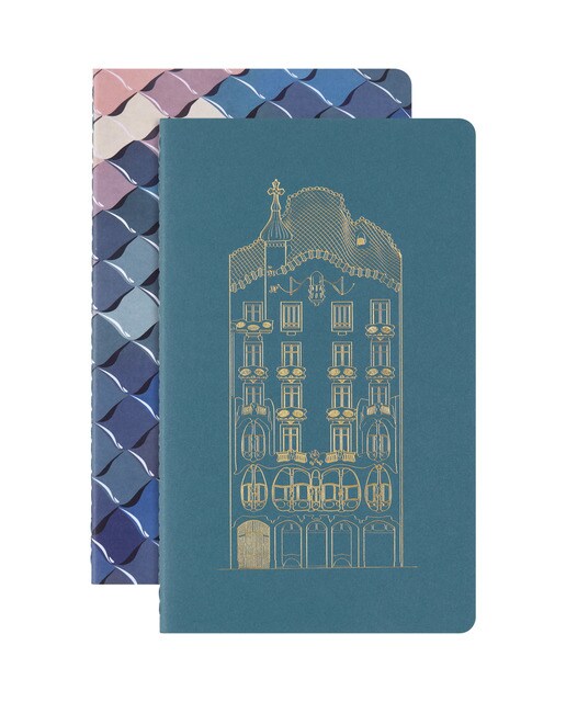 Imagem 0 de Conjunto de 2 blocos cahier folhas grandes lisas edição limitada Casa Batlló Moleskine multicolorido