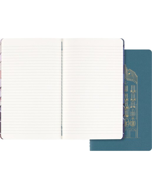 Conjunto de 2 blocos cahier folhas grandes lisas edição limitada Casa Batlló Moleskine multicolorido Multicolor-3