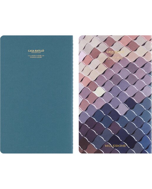 Conjunto de 2 blocos cahier folhas grandes lisas edição limitada Casa Batlló Moleskine multicolorido Multicolor-4