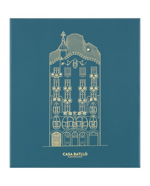 Estojo de coleção com caderno grande de linhas com capa dura, edição limitada Casa Batlló Moleskine multicor e canetas Kaweco azul Multicolor-1