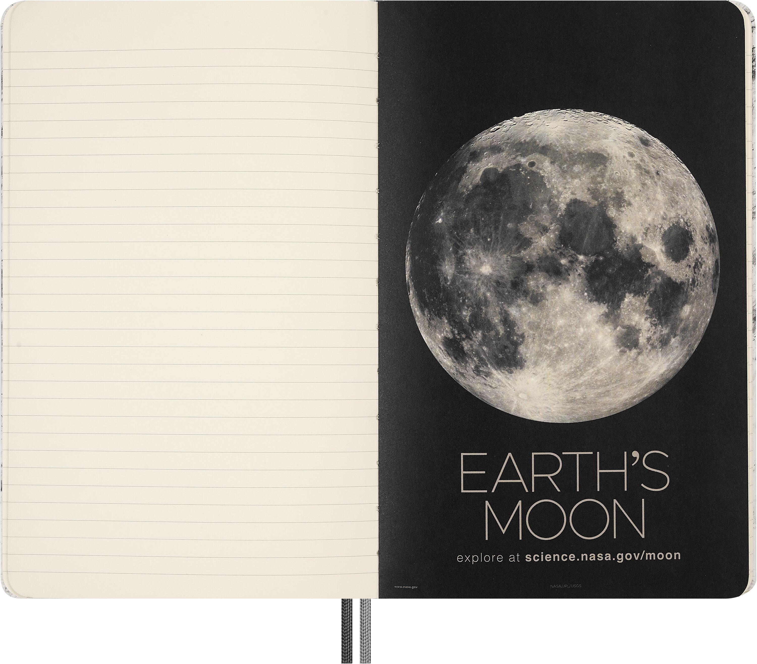 Estuche de regalo con cuaderno large hojas rayadas tapa dura edición limitada NASA Moleskine blanco Negro-9