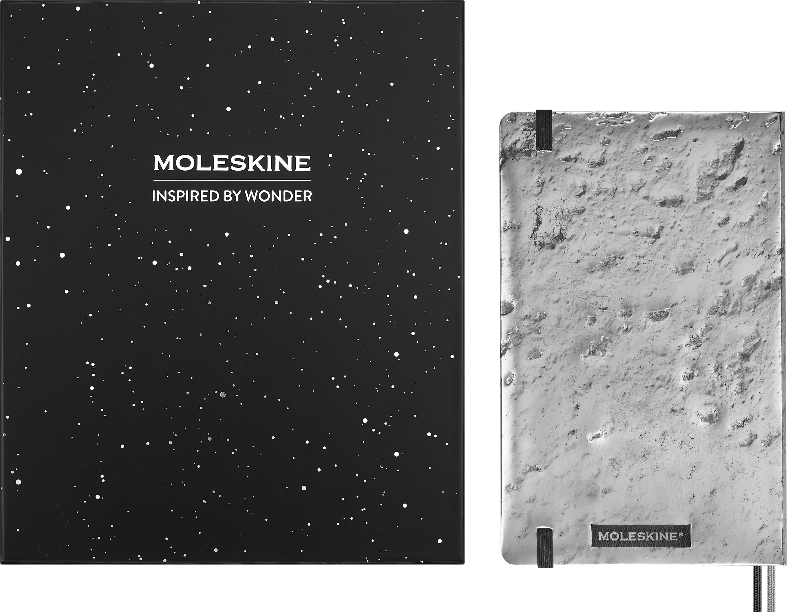 Set creativo dibujo NASA Moleskine con cuaderno large hojas rayadas, 4 lápices Blackwing y 2 pines edición limitada NASA Moleskine Negro-8
