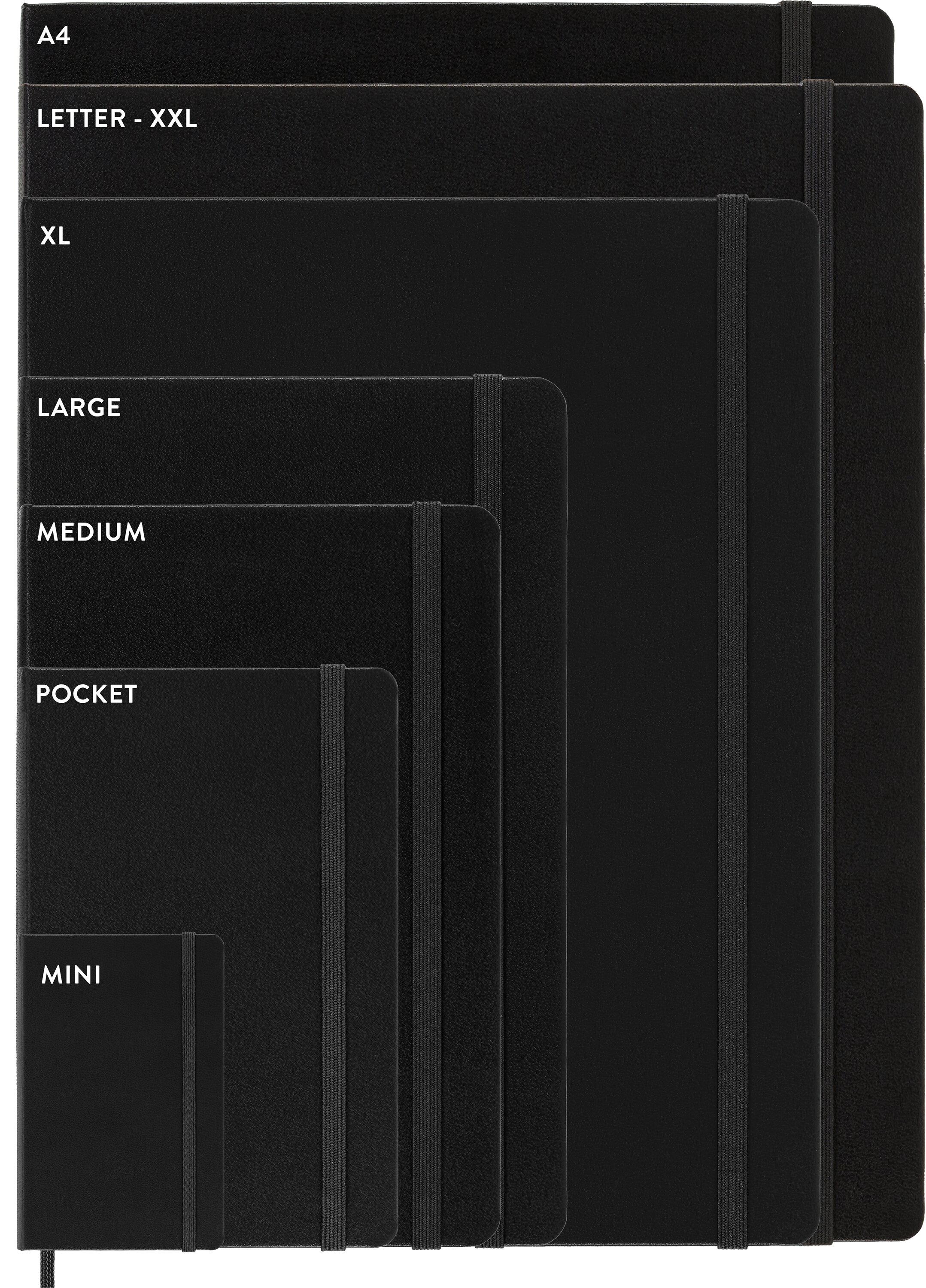 Cuaderno llavero mini hojas lisas tapa dura Moleskine negro Negro-6