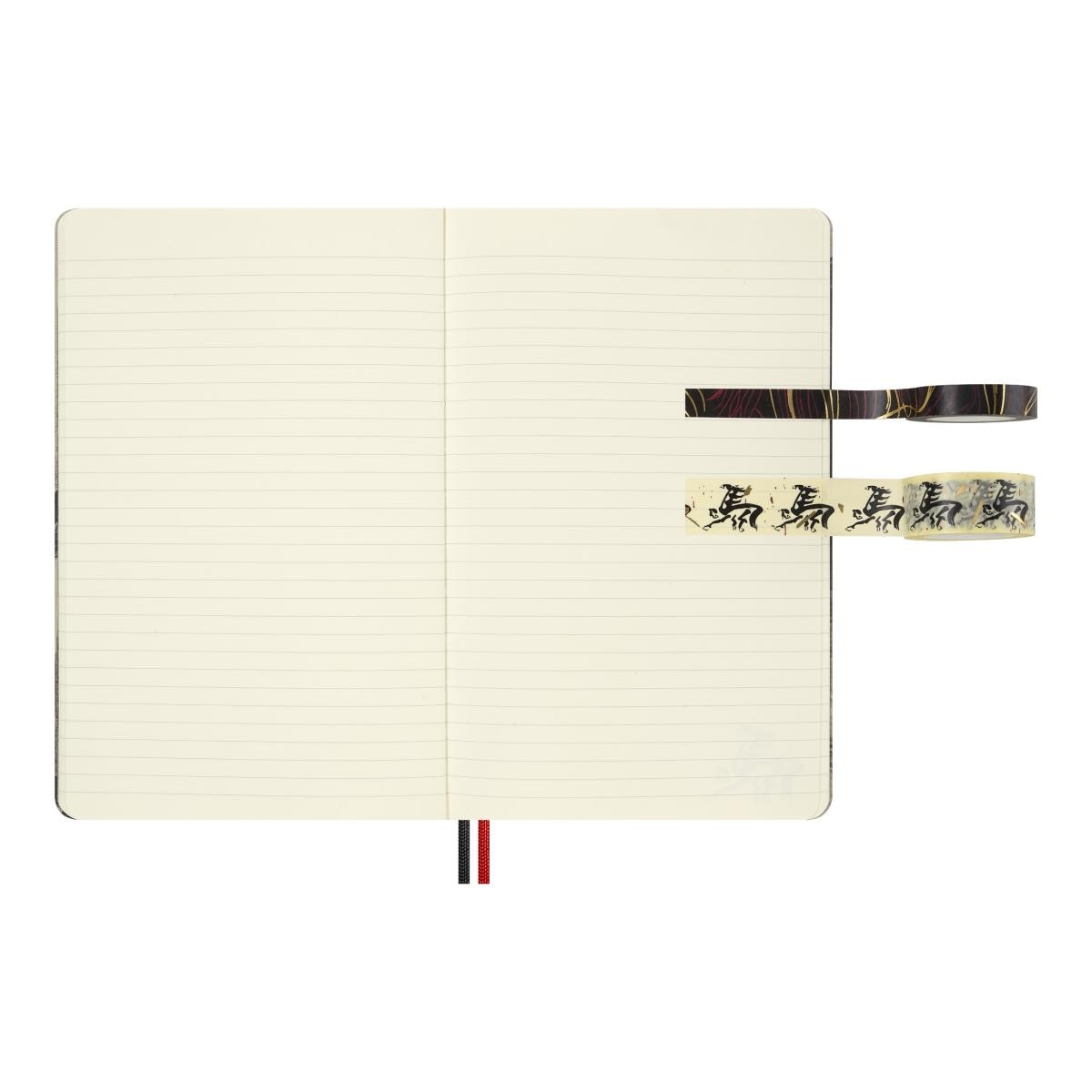 Set creativo con cuadernos large hojas rayadas y  acordeón, boligrafo kaweco y 2 washi tapes  Año  Caballo Moleskine Multicolor-8