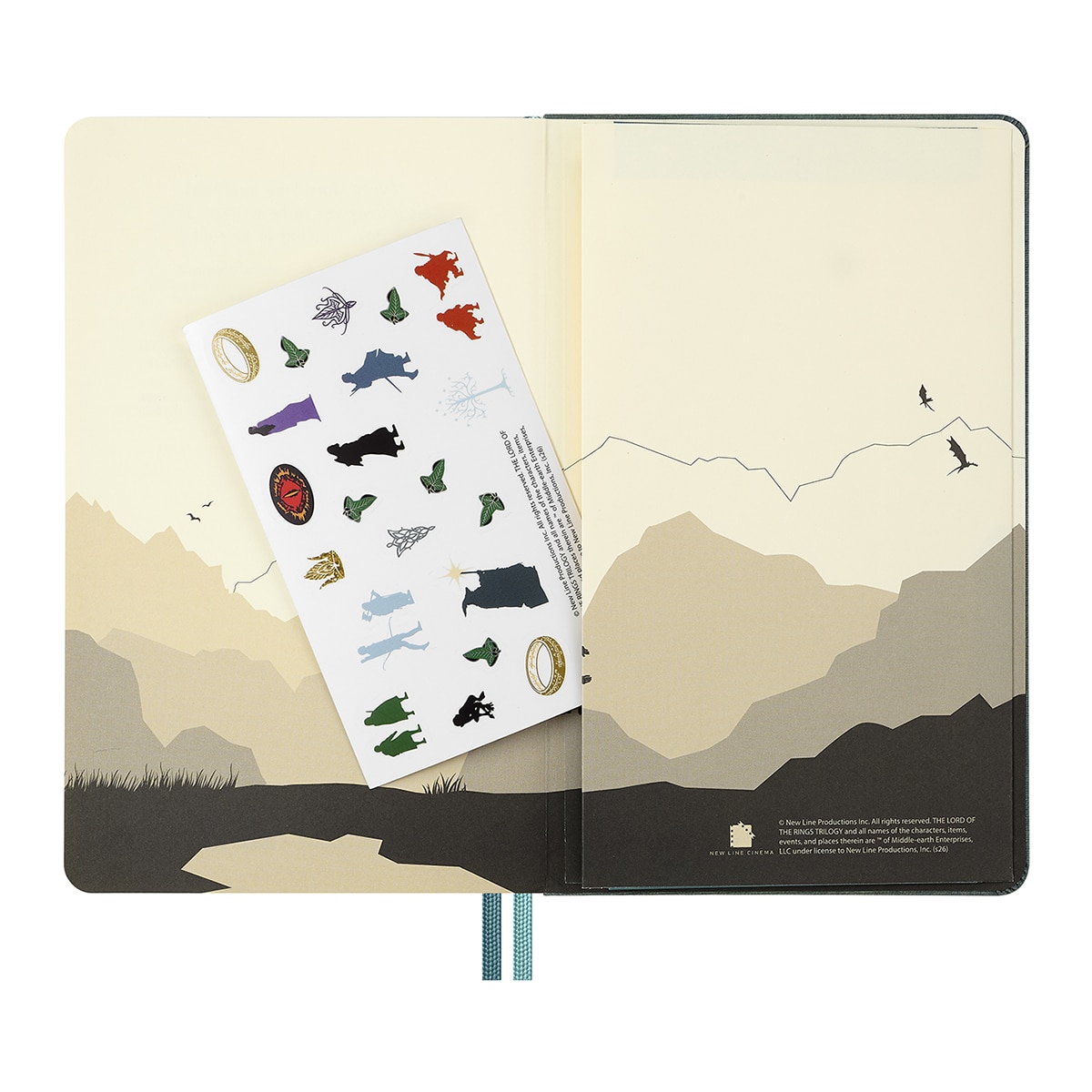 Cuaderno large hojas rayadas tapa dura de tela Aragorn El Señor de los Anillos Moleskine multicolor Multicolor-6