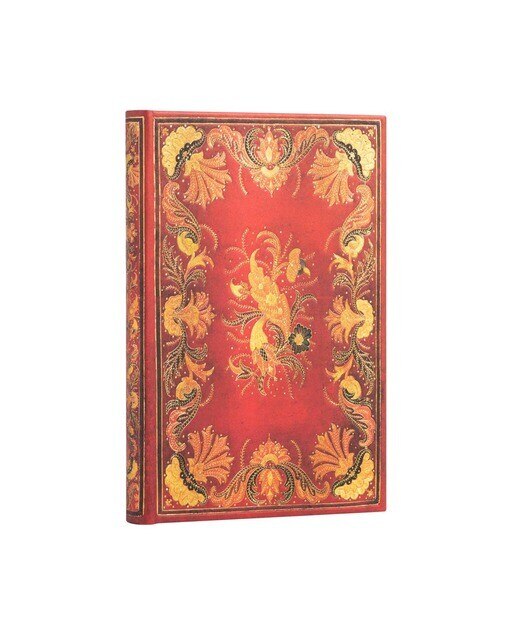 Libreta Mini Rayado Horizontal Cierre con Banda Elástica Fiammetta Paperblanks Rojos y Dorados Rojo / Dorado-2