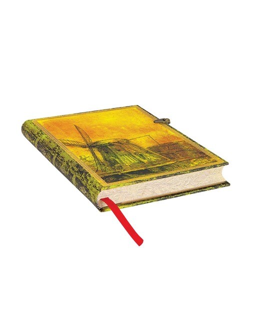 Libreta Midi Liso Cierre con Broche 350 Aniversario de Rembrandt Paperblanks Amarillos y Verdes Amarillo / Verde-3