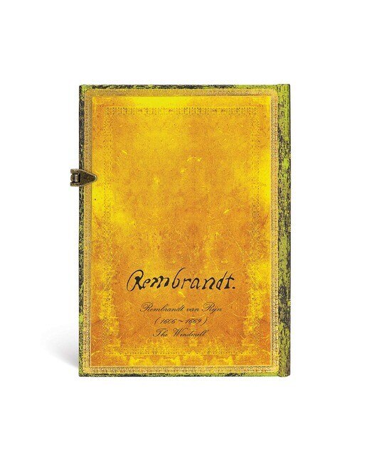 Libreta Midi Liso Cierre con Broche 350 Aniversario de Rembrandt Paperblanks Amarillos y Verdes Amarillo / Verde-4