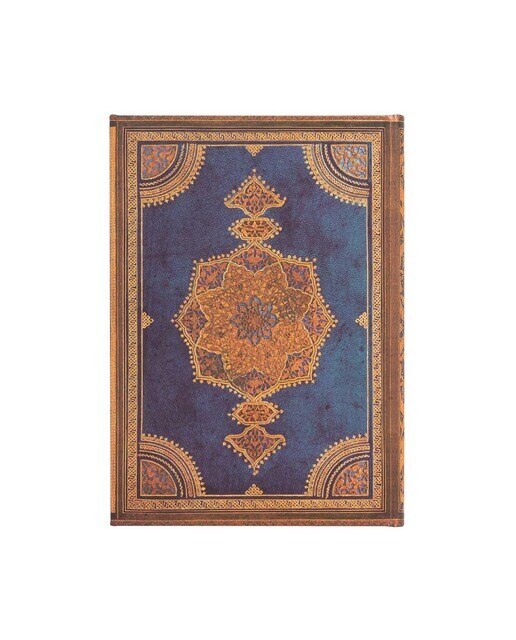 Imagen 4 de Libreta Midi Liso Cierre con Solapa Magnética Safavid Índigo Paperblanks Azules y Dorados Azul / Dorado
