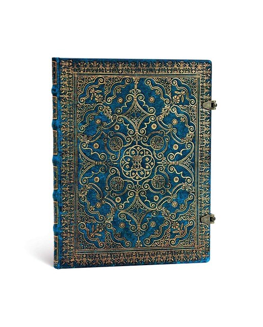 Imagen 2 de Libreta Ultra Rayado Horizontal Cierre con Broche Azur Paperblanks Azules y Dorados Azul / Dorado