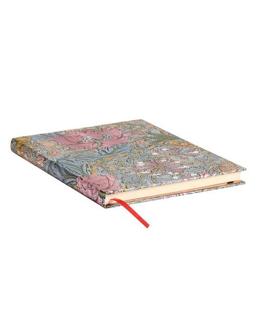 Libreta Morris Madreselva Rosa Ultra (180x230x20mm) rayada de 144 páginas y cierre con banda elástica cortes del libro impresos Paperblanks multicolor Multicolor-2