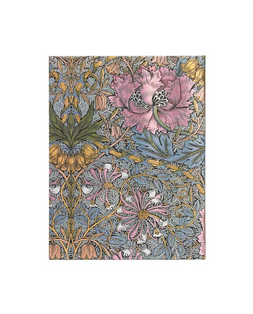 Libreta Morris Madreselva Rosa Ultra (180x230x20mm) rayada de 144 páginas y cierre con banda elástica cortes del libro impresos Paperblanks multicolor Multicolor-3