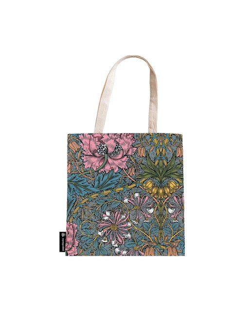 Imagen 0 de Bolsa de Algodón Morris Madreselva Rosa (380x380x90mm) con bolsillo Interior y Cremallera Paperblanks multicolor