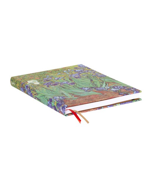 Cuaderno de dibujo Lirios de Van Gogh Grande (210x300x22mm) de 112 páginas papel de 200g y cierre con banda elástica Paperblanks verde Verde-2