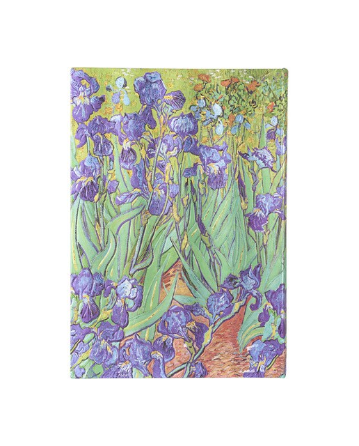 Cuaderno de dibujo Lirios de Van Gogh Grande (210x300x22mm) de 112 páginas papel de 200g y cierre con banda elástica Paperblanks verde Verde-3