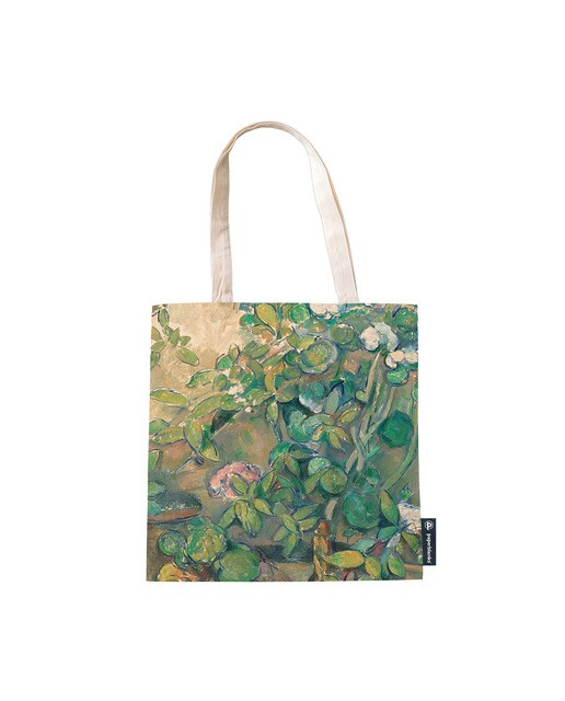 Bolsa de algodón Macetas de Terracota y Flores de Cezanne (380x380x90mm) con bolsillo interior y cremallera Paperblanks verde 3