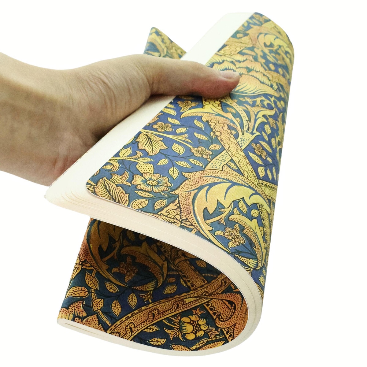 Libreta Cahier de tapas flexibles Morris Danza del Viento A4 (210x297mm) lisa de 80 páginas Paperblanks azul Azul-3