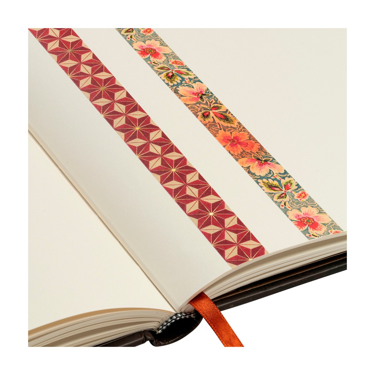 Washi tape en pack de 2 unidades Hishi + Filigrana Floral Marfil (1 ud. por estampado) cada rollo mide 15mm x 10m Paperblanks multicolor Multicolor-2