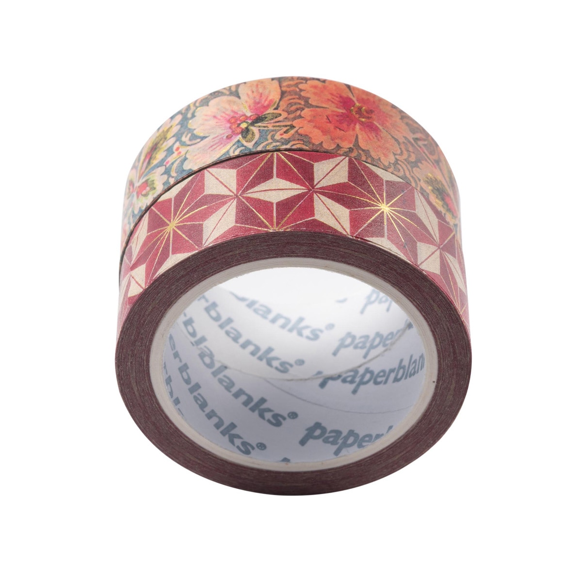 Washi tape en pack de 2 unidades Hishi + Filigrana Floral Marfil (1 ud. por estampado) cada rollo mide 15mm x 10m Paperblanks multicolor Multicolor-3
