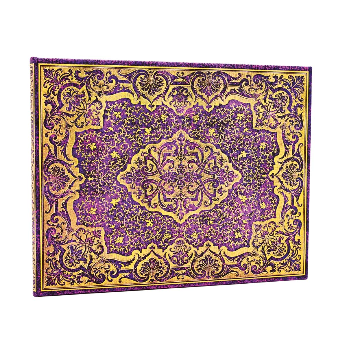 Libro de Visitas Picaresca (225x180mm) lisa de 144 páginas cierre con banda elástica cortes del libro impresos Paperblanks morado 1
