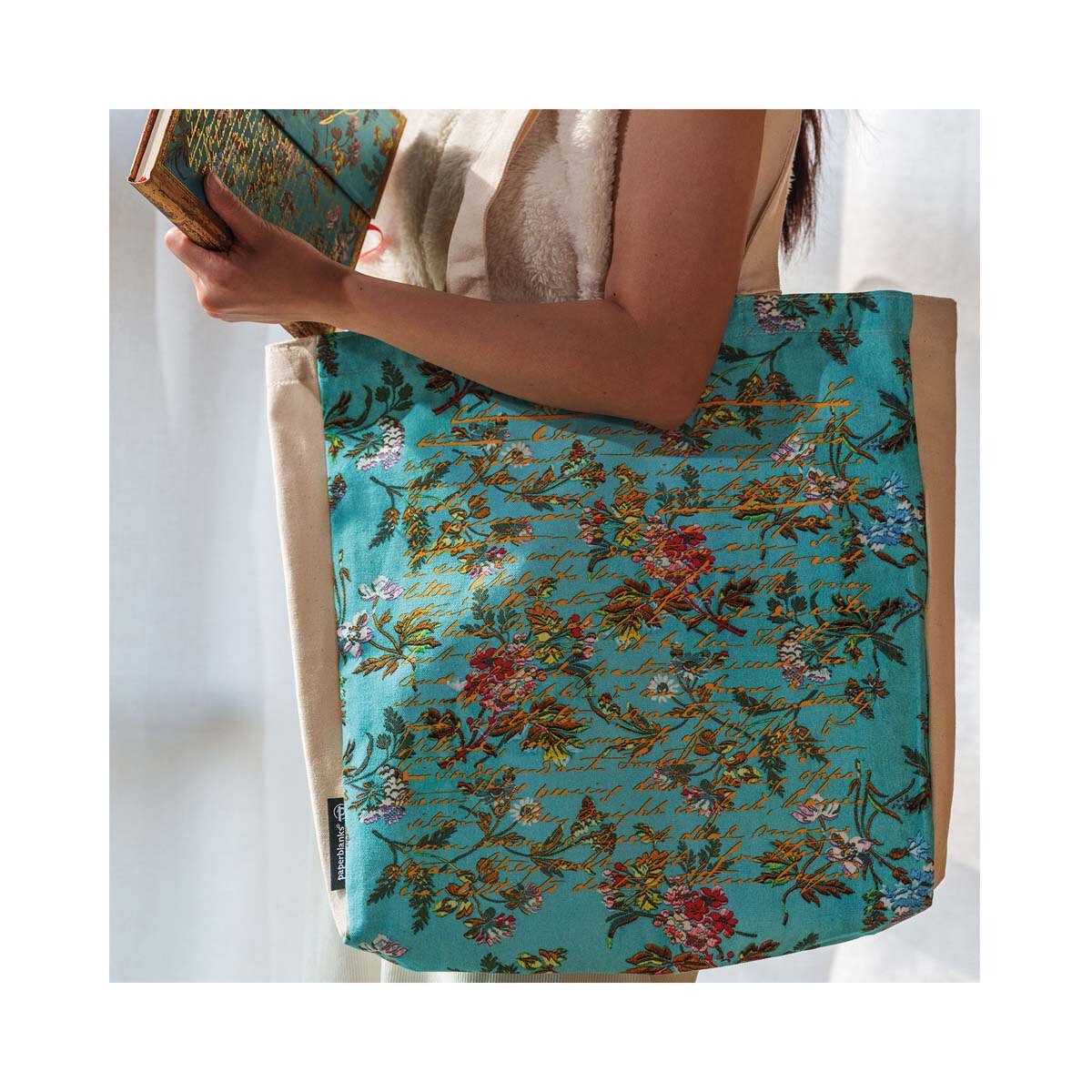 Bolsa de algodón o 'tote Bag' Jane Austen, Persuasión (380x380mm) Bolsillo Interior y Cremallera Paperblanks multicolor 2