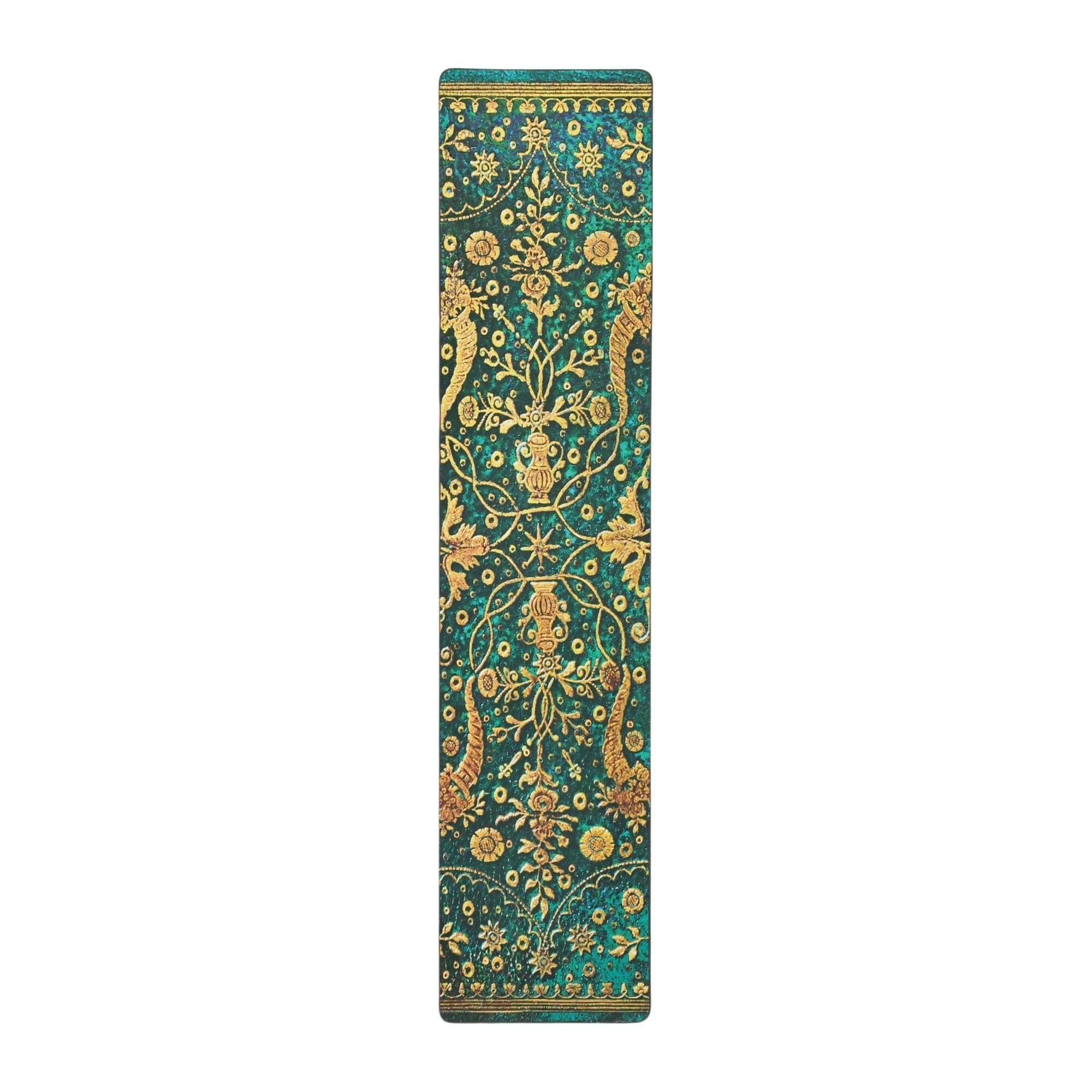 Marcapáginas Flor esmeralda (185x40mm) con distintos estampados en cada lado Paperblanks azul Azul-2