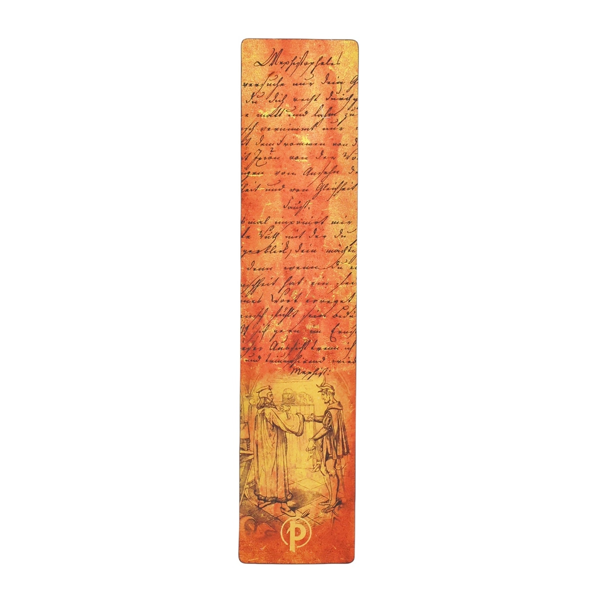 Marcapáginas Goethe, Fausto (185x40mm) con distintos estampados en cada lado Paperblanks rojo Rojo-1