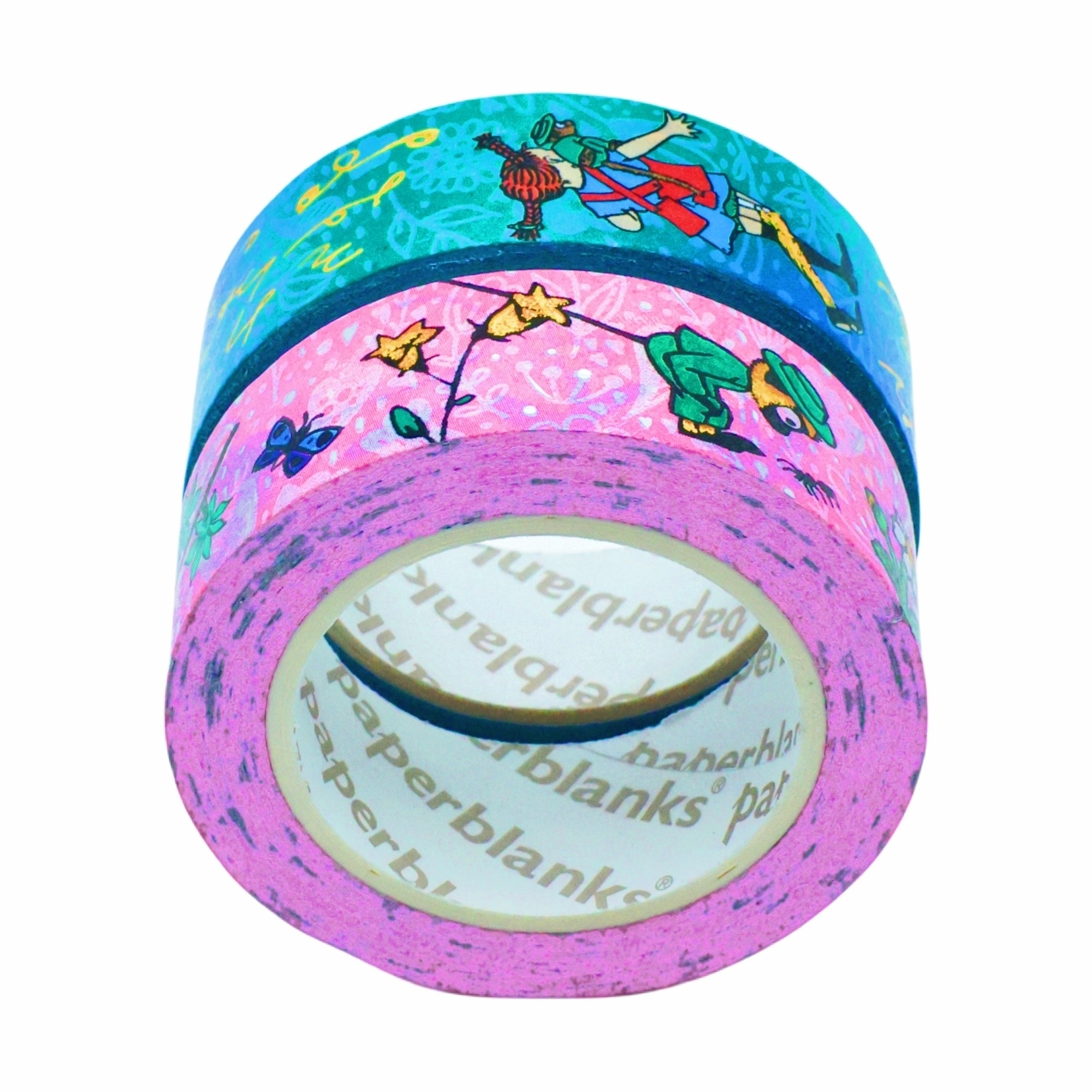 Washi Tape en pack de 2uds Astrid Lindgren, Pippi Calzaslargas (1ud. por estampado (15mmx10m)) Pink-2