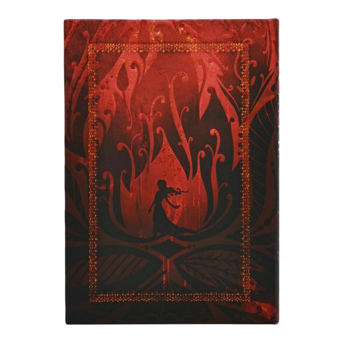 Libreta Carrie Midi (120x180mm) rayada de 144 páginas cierre con banda elástica cortes del libro impresos Paperblanks rojo Rojo-3