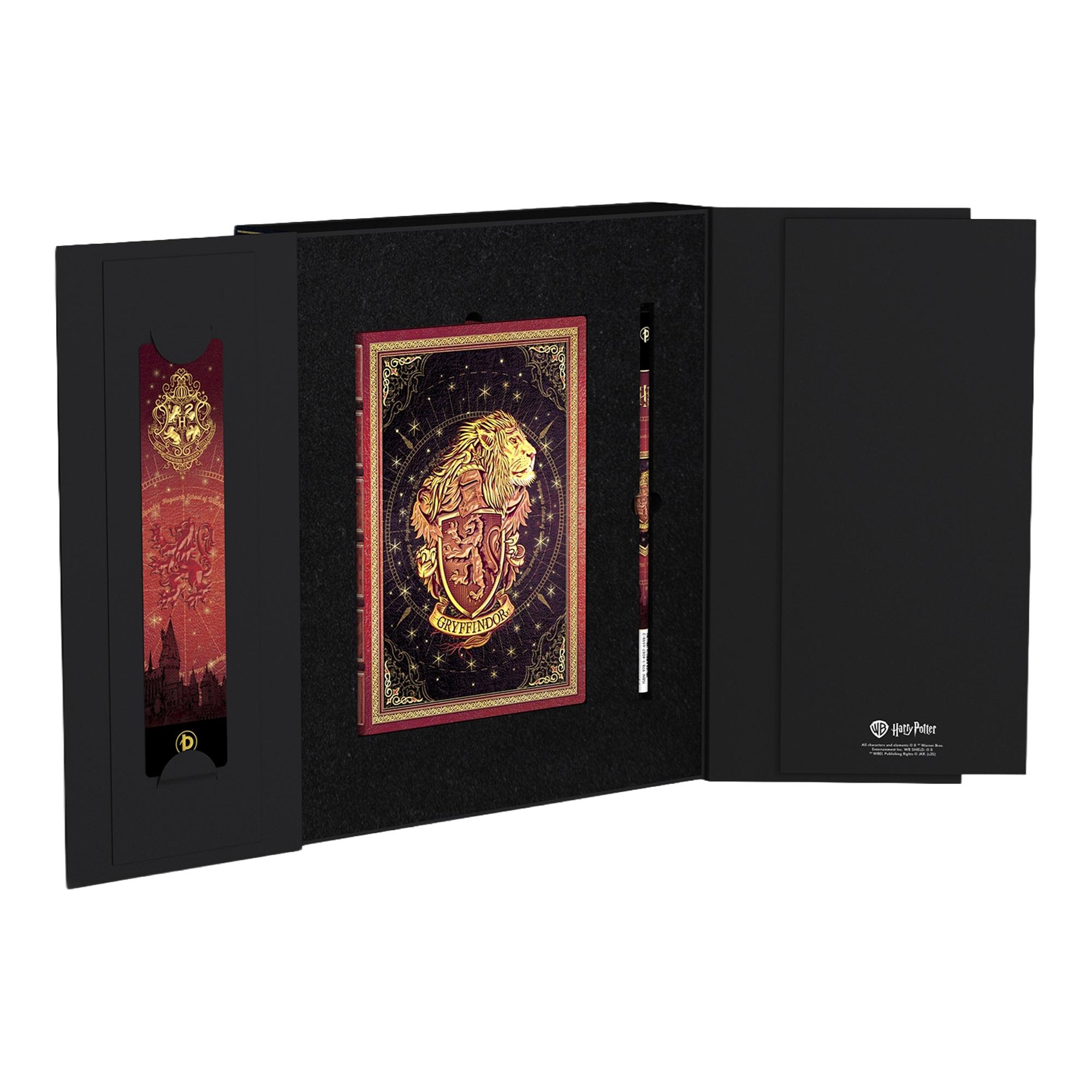 Imagen 2 de Set de regalo Harry Potter Gryffindor con 1 libreta Midi (120x180mm) rayada de 144 págs., 1 marcapáginas y 1 lápiz, todo a juego, Paperblanks Rojo Rojo