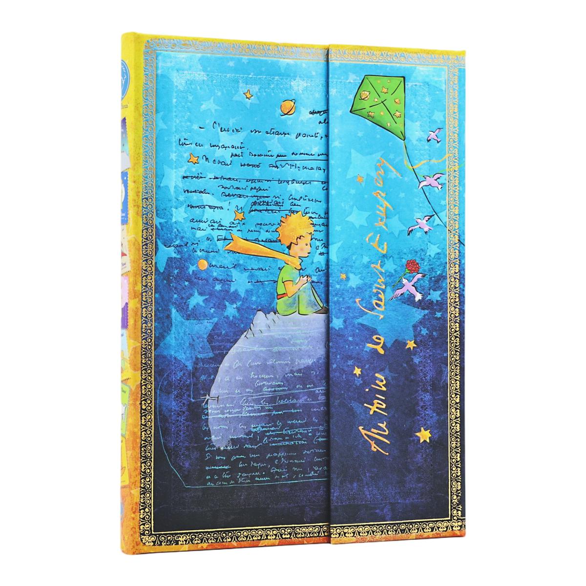 Imagen 0 de Libreta Saint-Exupéry, El Principito Midi (125x180mm) lisa de 144 páginas cierre con solapa magnética Paperblanks azul