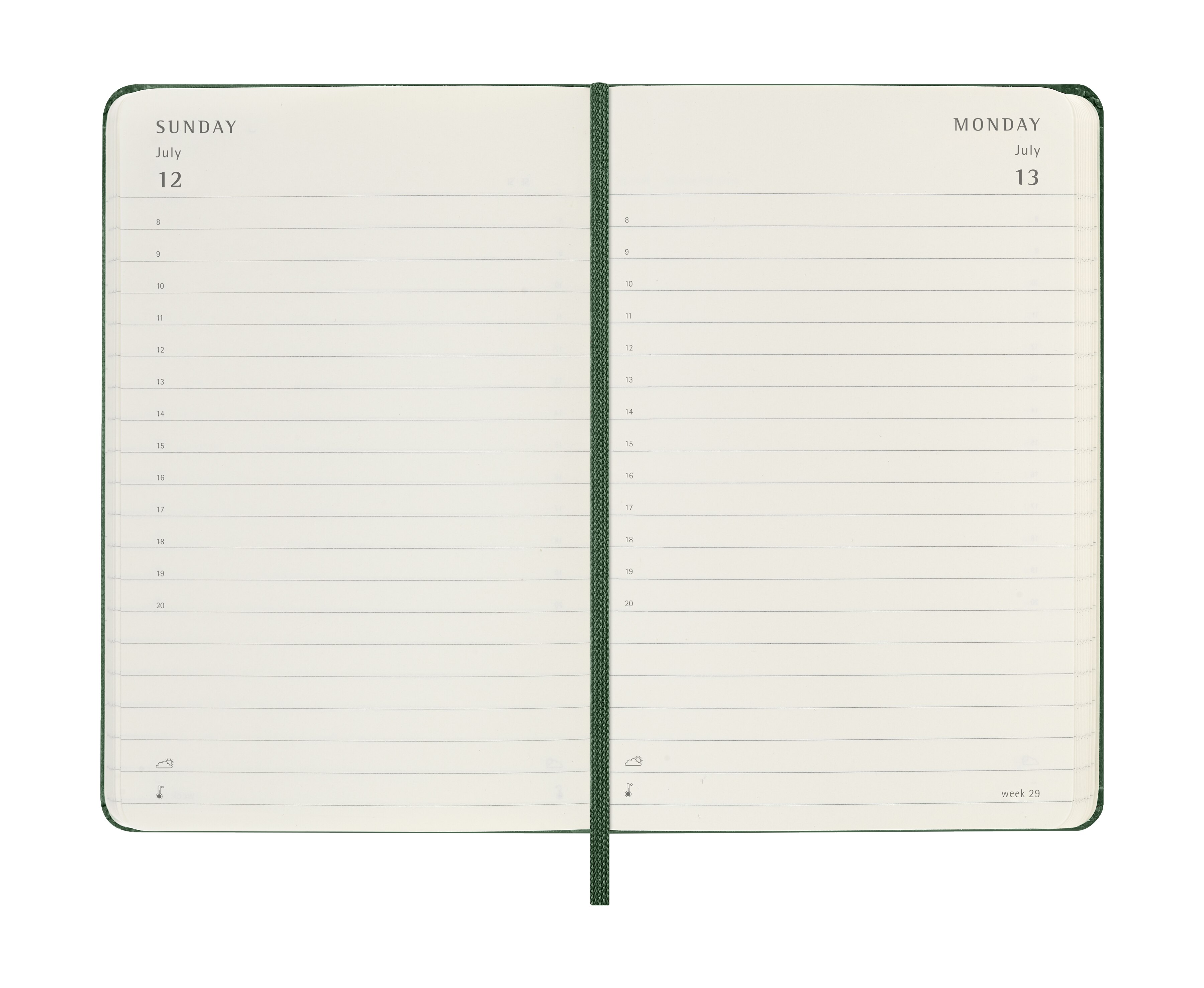 Agenda Diária 12 Meses 2026 A6 Verde Myrtle 4