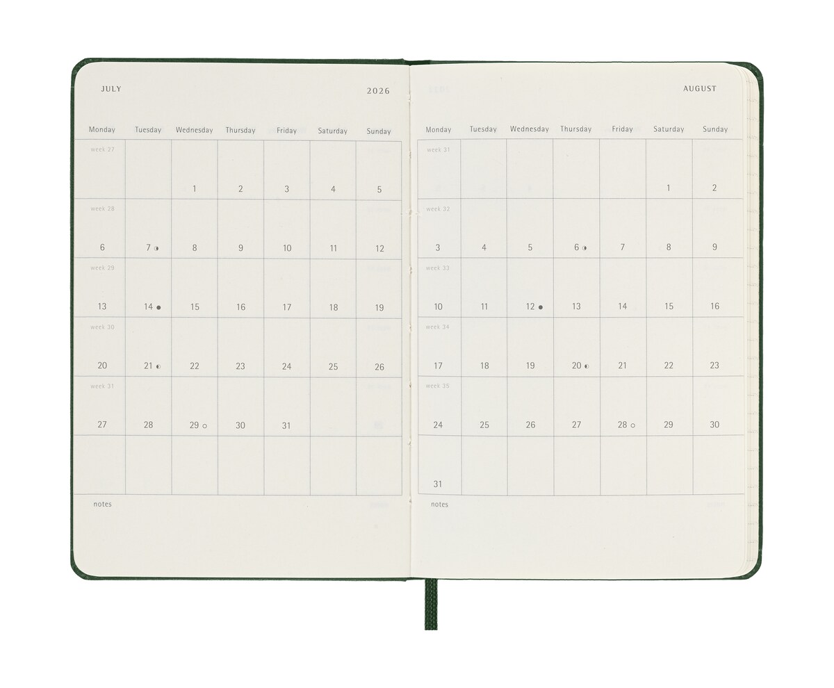 Agenda Diária 12 Meses 2026  A6 Verde Myrtle 5