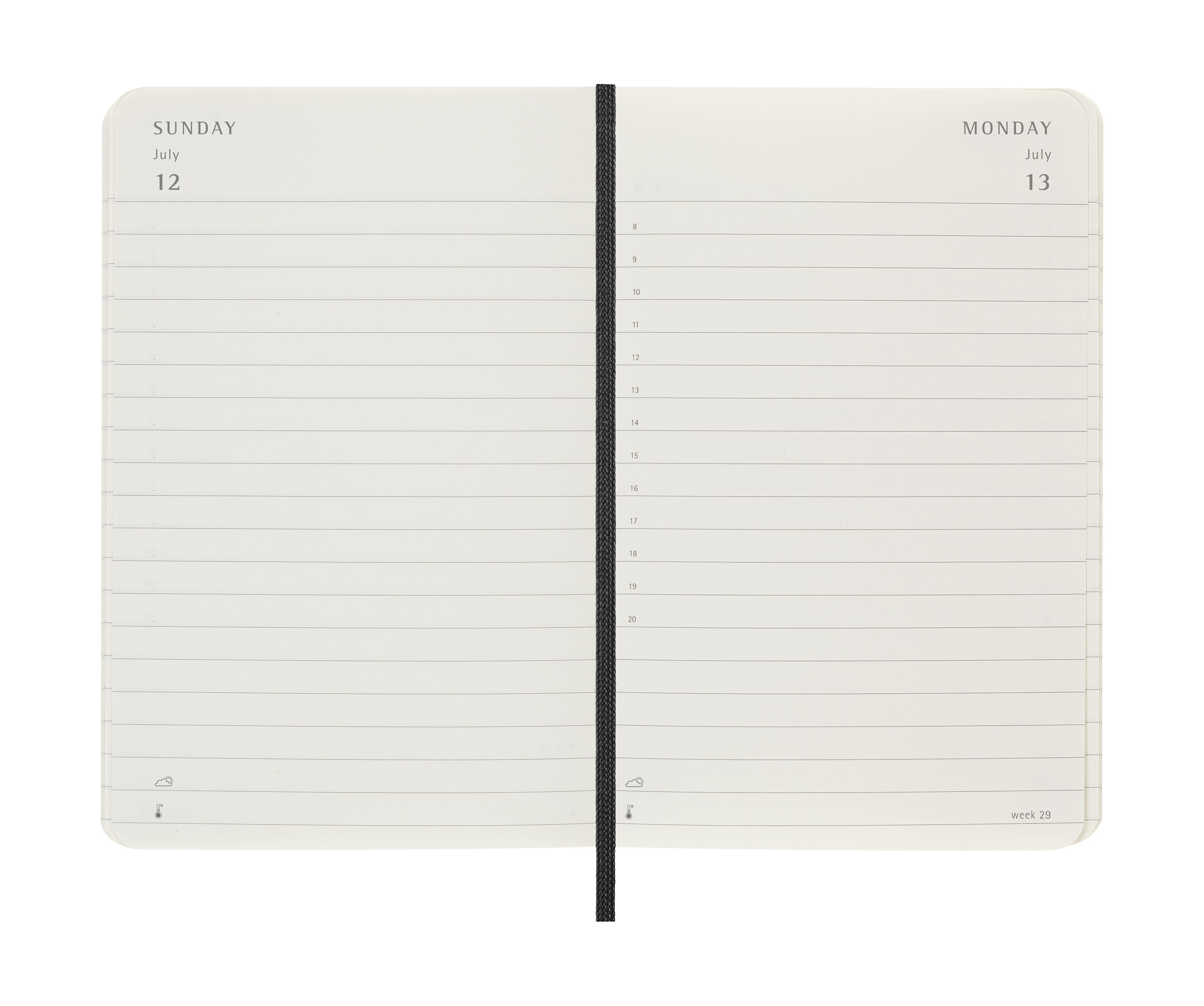 Agenda Diária 12 Meses 2026 Moleskine A6 Soft Preto 4