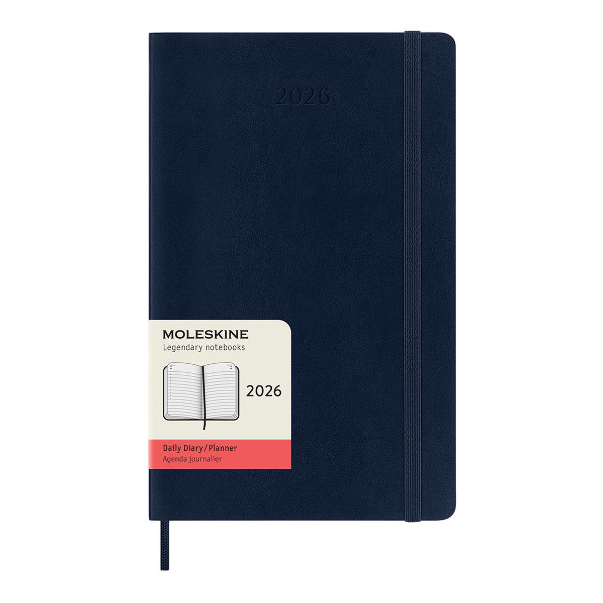 Agenda  Diária Grande  2026 Moleskine Azul Zafiro Capa Mole 1