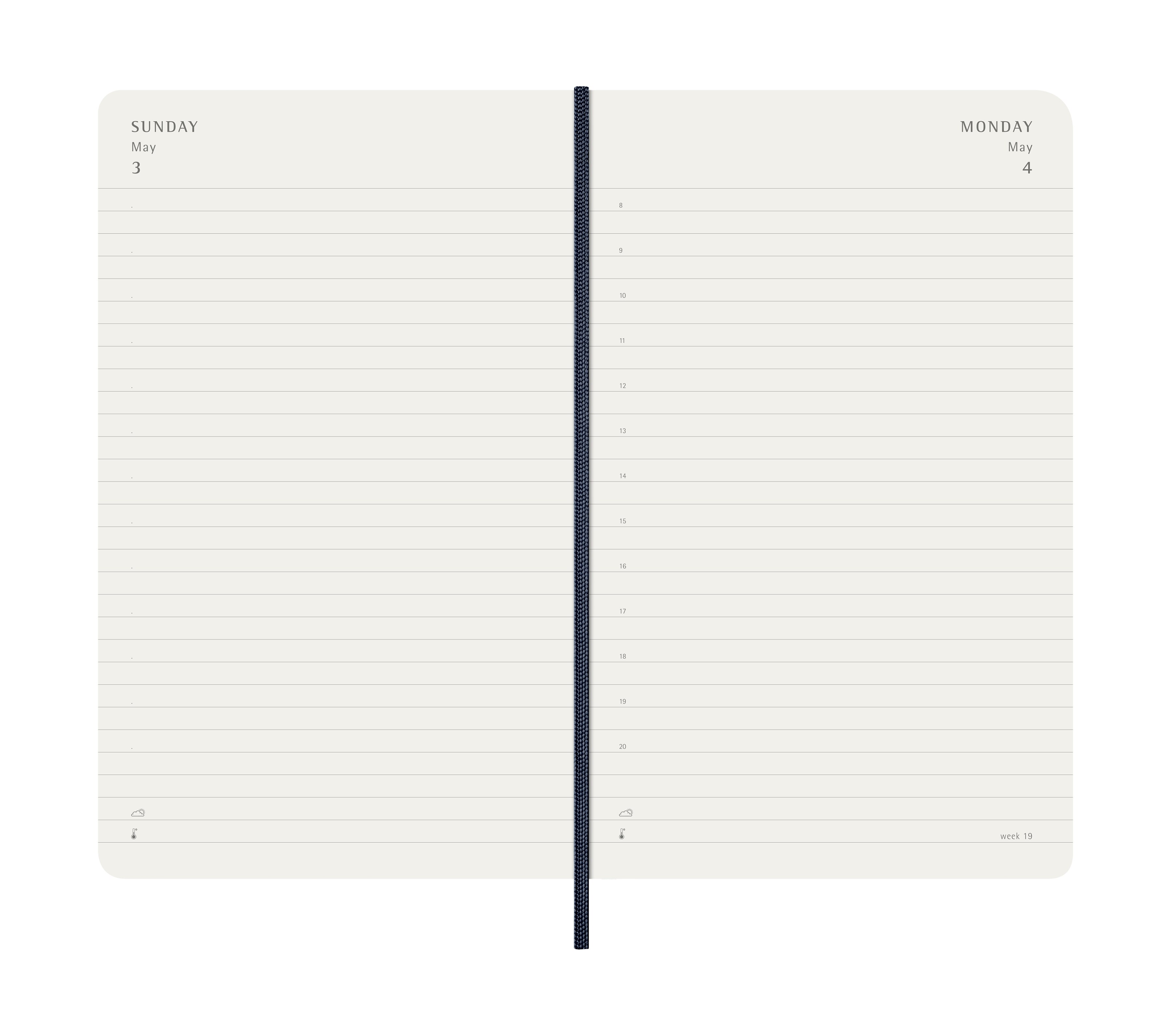 Agenda  Diária Grande  2026 Moleskine Azul Zafiro Capa Mole 4