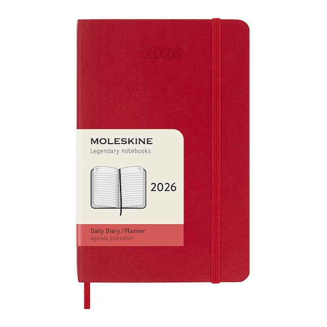 Imagem 0 de Agenda Diária de Bolso Moleskine 2026 Vermelho Escarlate Capa Mole