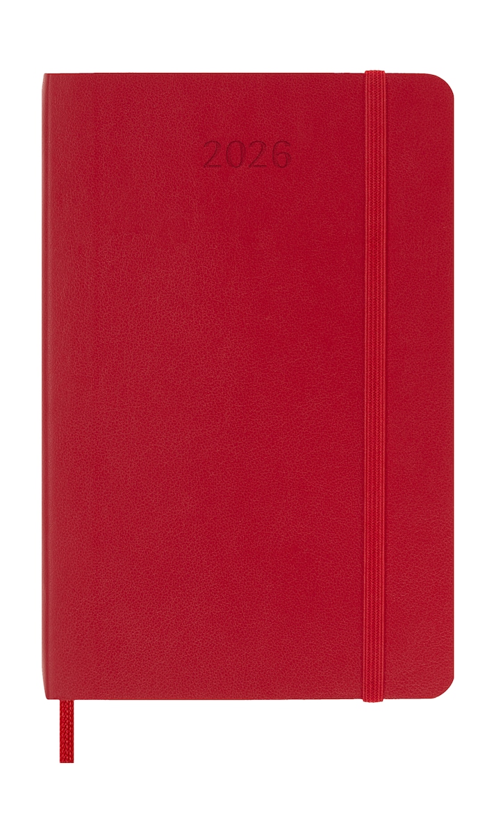 Agenda Diária de Bolso Moleskine 2026 Vermelho Escarlate Capa Mole 2