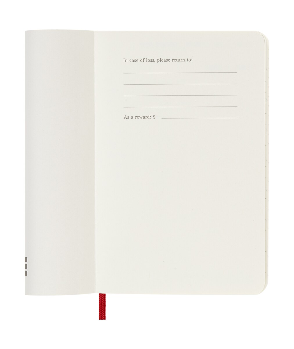 Agenda Diária de Bolso Moleskine 2026 Vermelho Escarlate Capa Mole 3