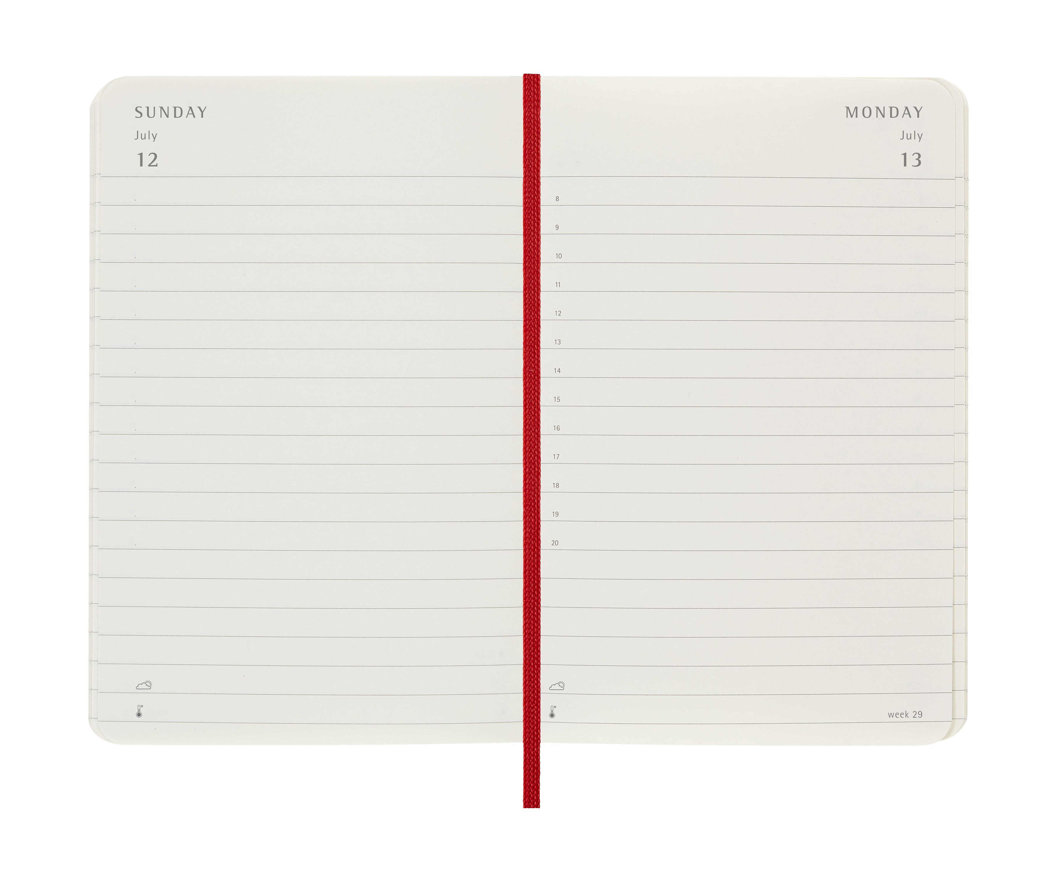 Agenda Diária de Bolso Moleskine 2026 Vermelho Escarlate Capa Mole 4
