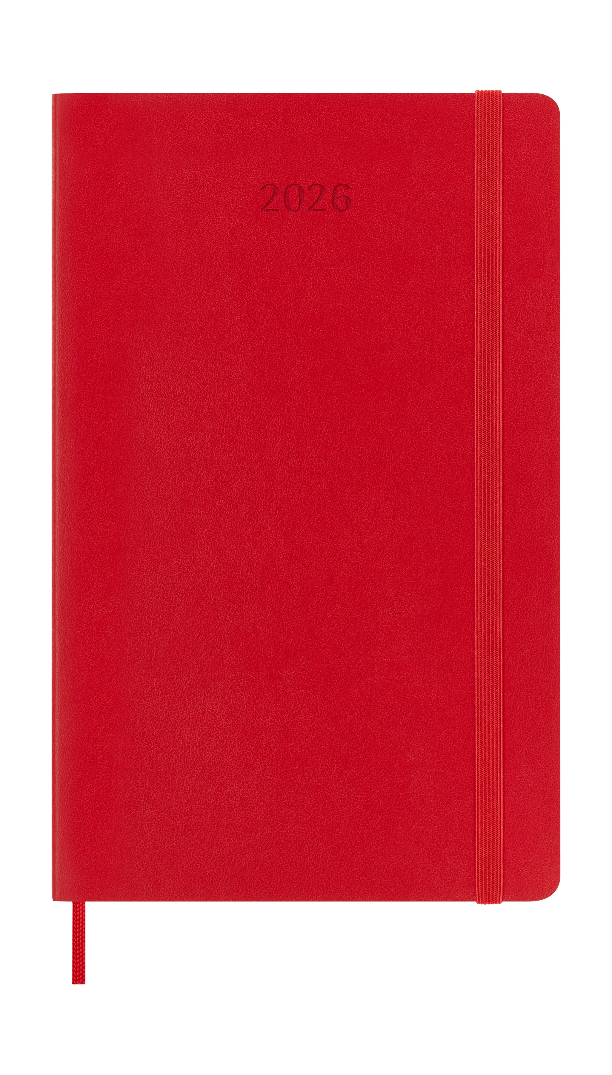 Agenda Diária Grande Moleskine 2026 Vermelho Escarlate Capa Mole 2