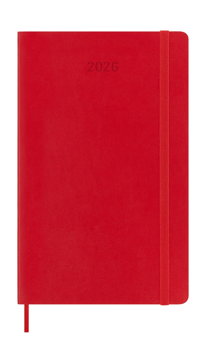 Agenda Diária Grande Moleskine 2026 Vermelho Escarlate Capa Mole 2
