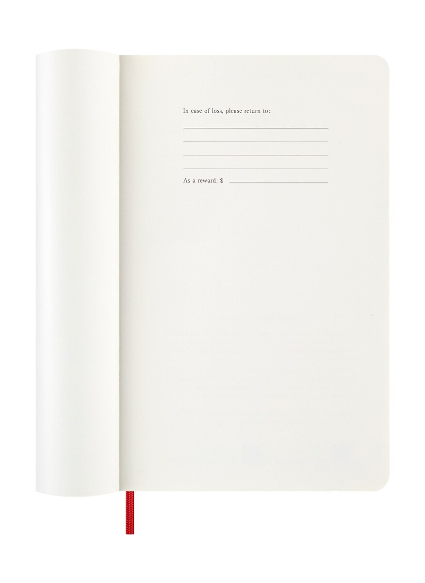 Agenda Diária Grande Moleskine 2026 Vermelho Escarlate Capa Mole 3