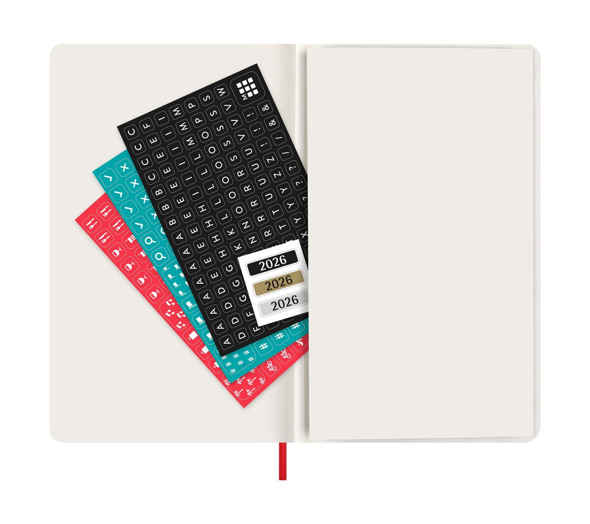 Agenda Diária Grande Moleskine 2026 Vermelho Escarlate Capa Mole 6