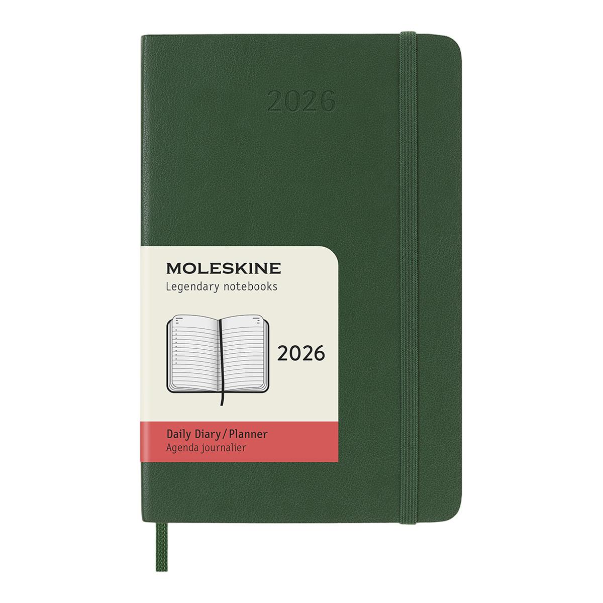 Agenda Diária 12 Meses 2026 Moleskine A6 Soft Verde Myrtle 1