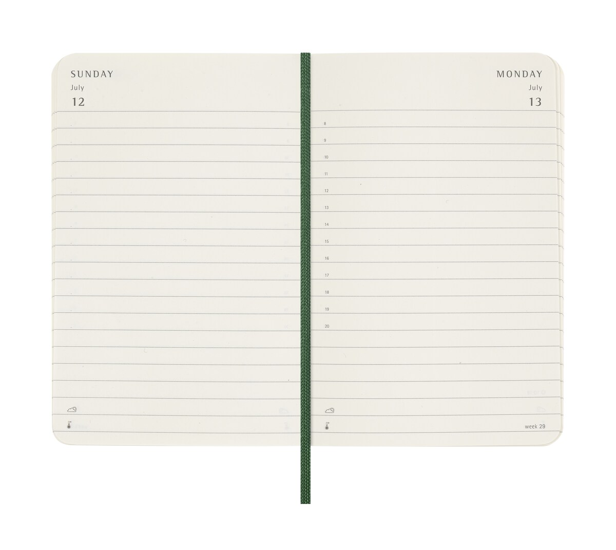 Agenda Diária 12 Meses 2026 Moleskine A6 Soft Verde Myrtle 4