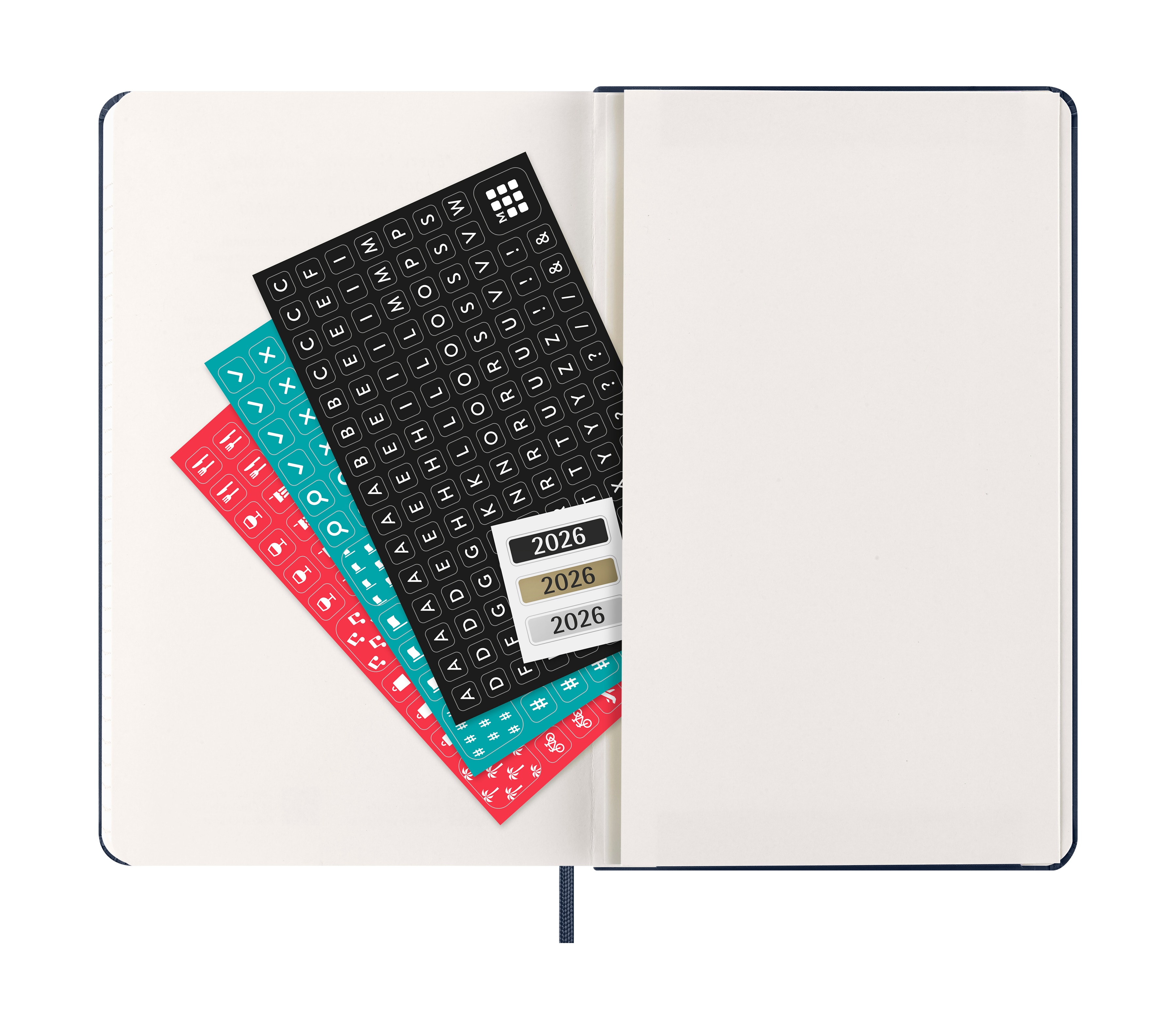 Agenda large 2026 semana vista tapa dura Moleskine azul zafiro en inglés 6